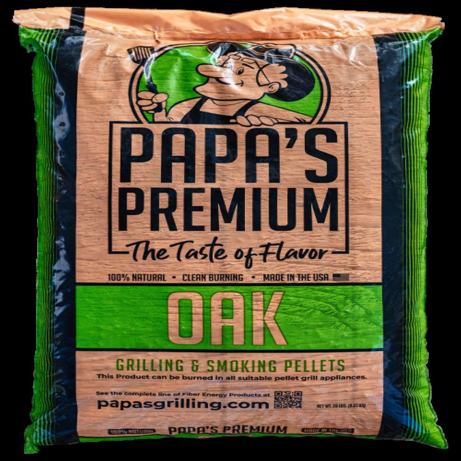 Papas Hardwood Pellets All Natural Oak/Pecan 20 lb