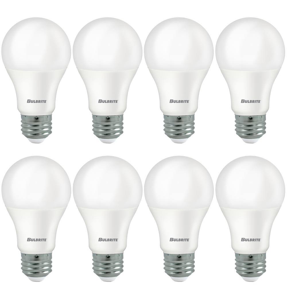 Bulbrite 60-Watt Equivalent A19 Dimmable E26 Base LED Light Bulb 3000K in Frost (8-Pack) 862714