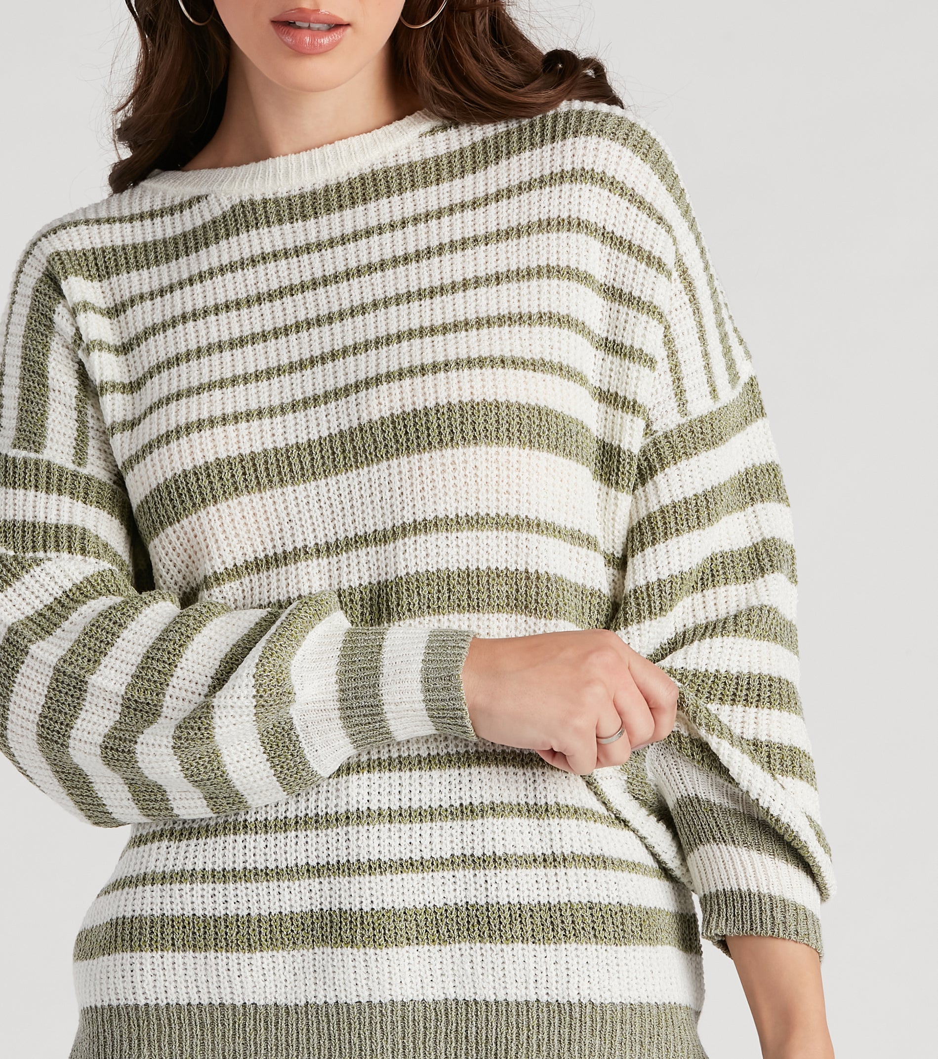 Casual Cute Striped Oversized Sweater