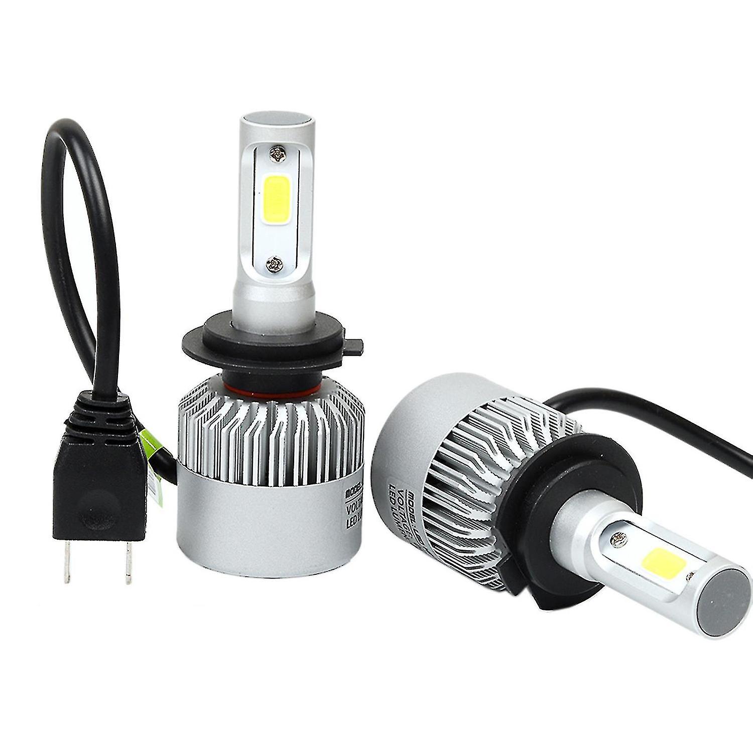 9~30v H7 Cob Led Headlight Conversion 80w 8000lm 6500k Car Waterproof White Light Bulbs Aviation Alu