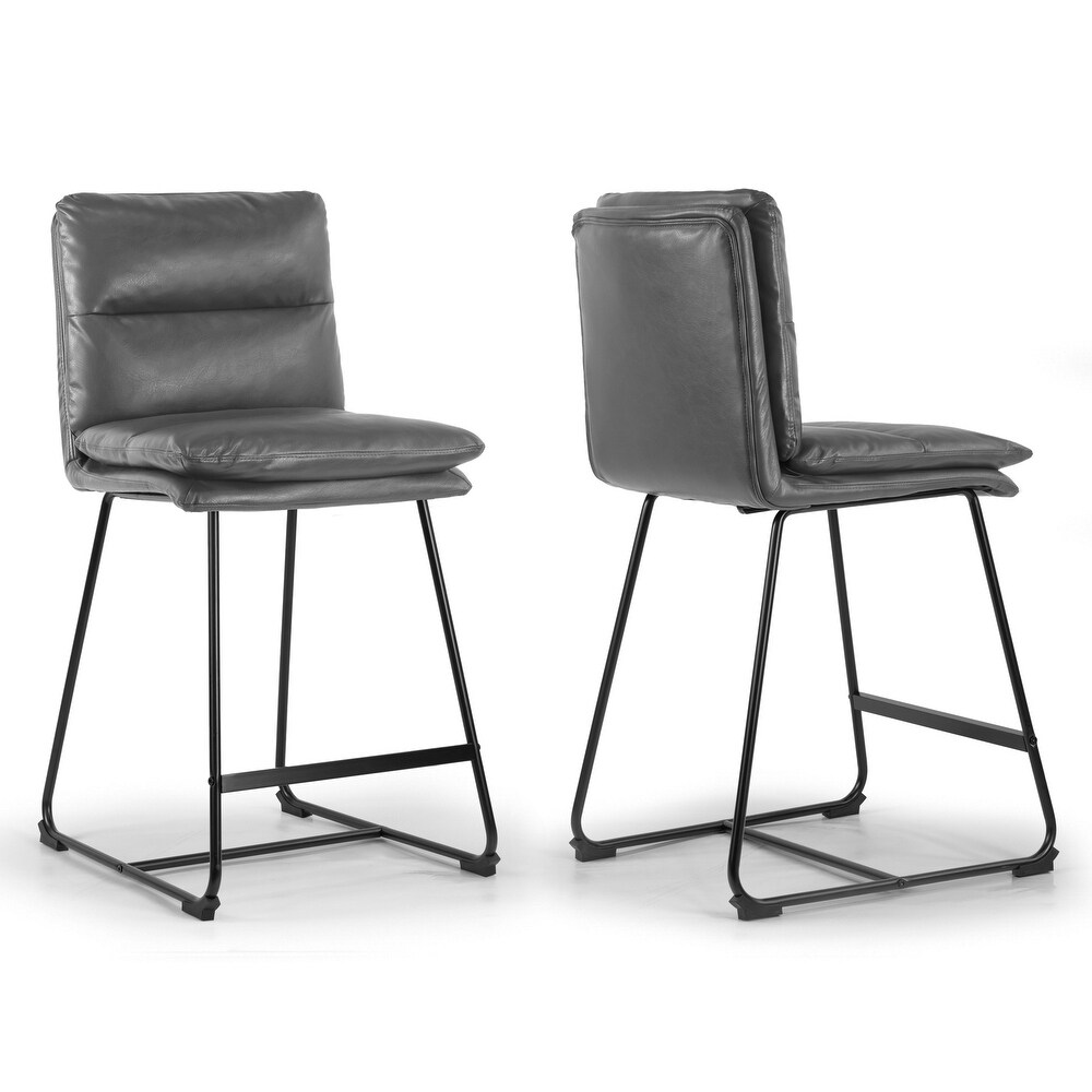 Set of 2 Aulani Upholstered Metal Frame Counter Stool