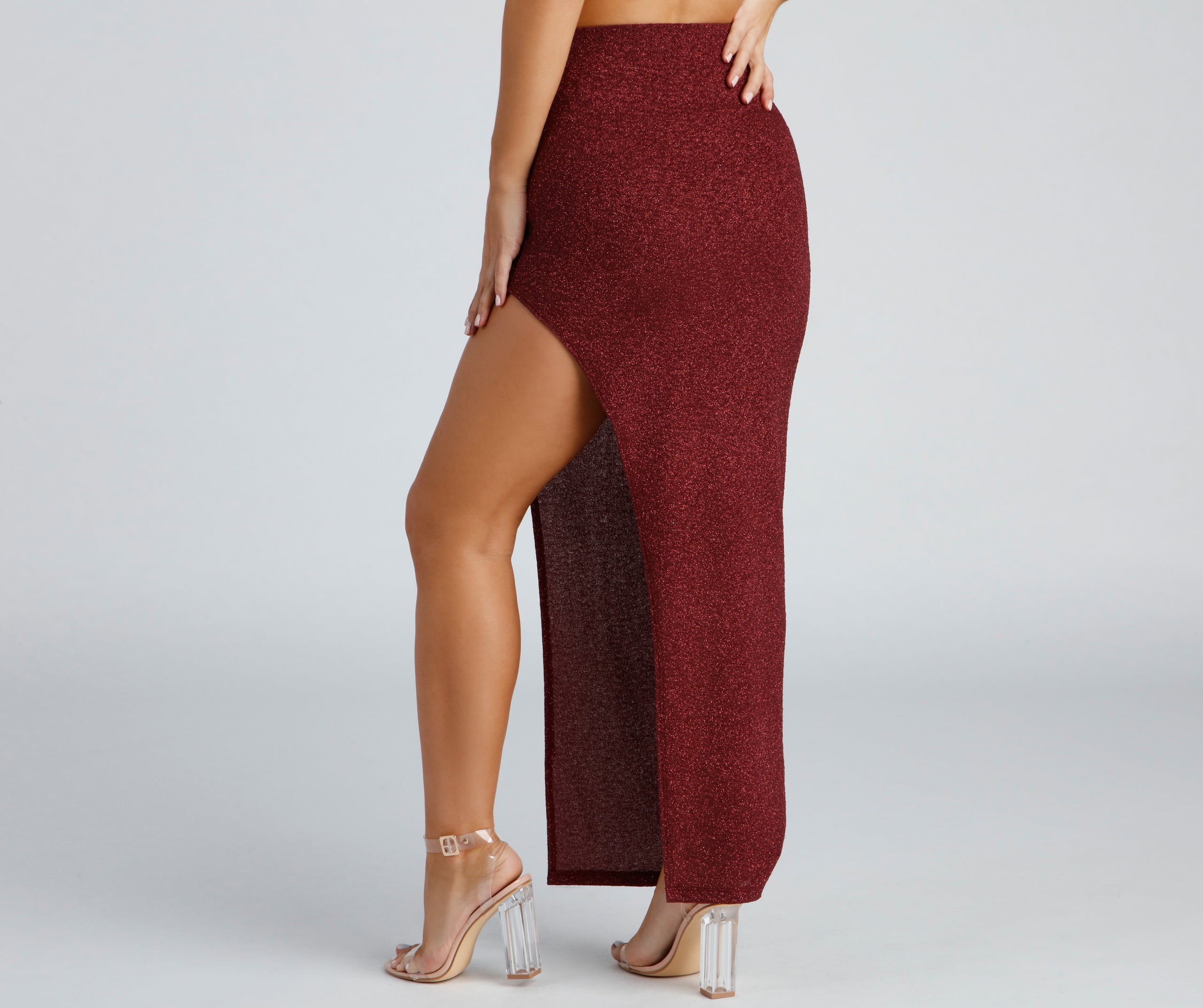 Glow On High Slit Maxi Skirt