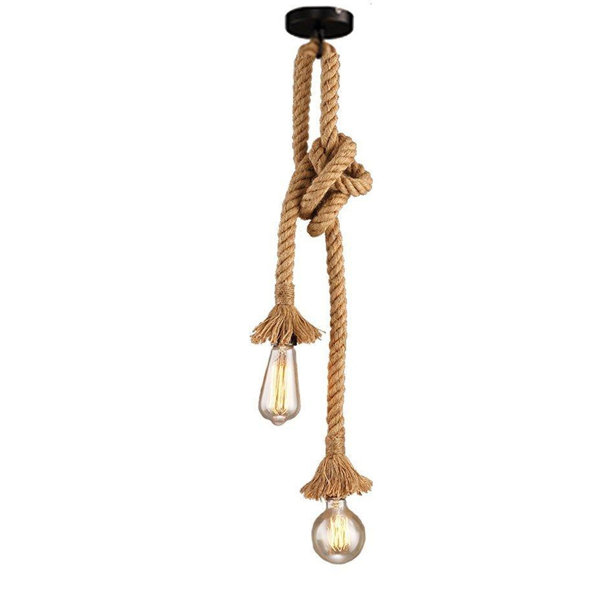 2 Heads Hemp Rope Pendant Lamp Cy-Dd-123-2