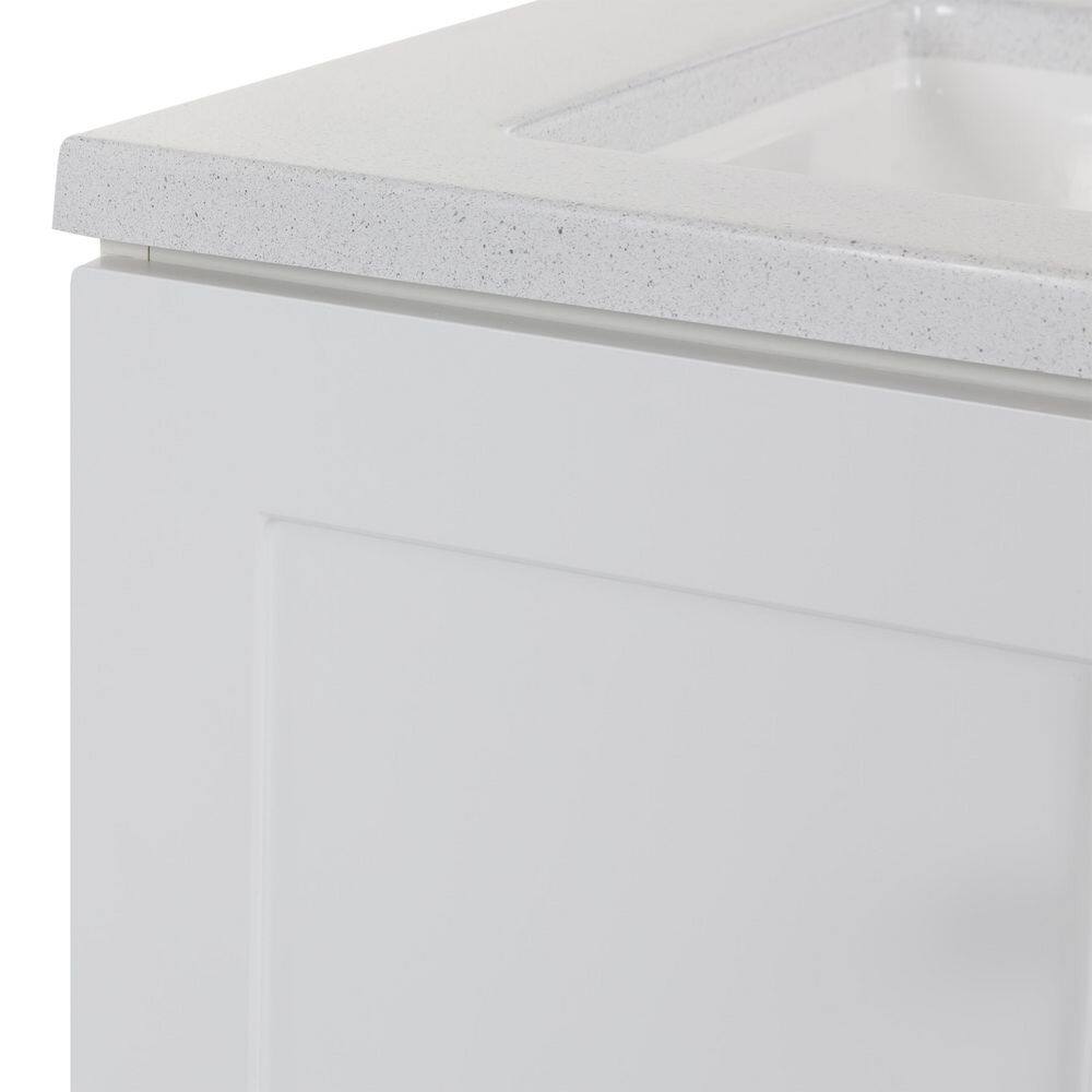 Glacier Bay Bannister 36.5 in. W x 18.75 in. D x 35.14 in. H Bath Vanity in White with White Cultured Marble Top BA36P2-WH