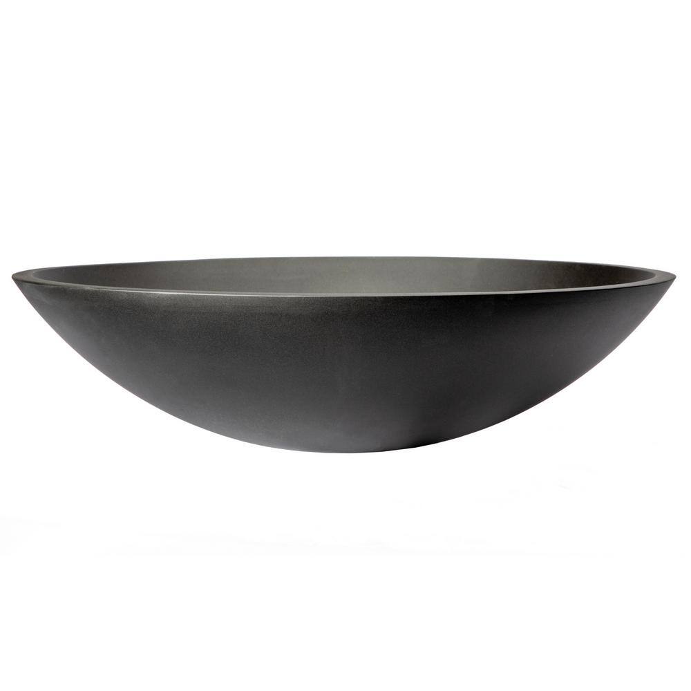 Eden Bath Matte Black Glass Oval Vessel Sink EB_GS66