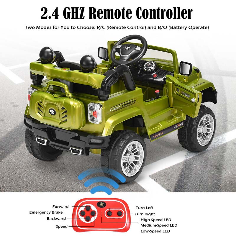 Kids Ride On Truck 12V Battery Powered Ride-on Toy Car with LED Headlights, MP3, Music, Horn