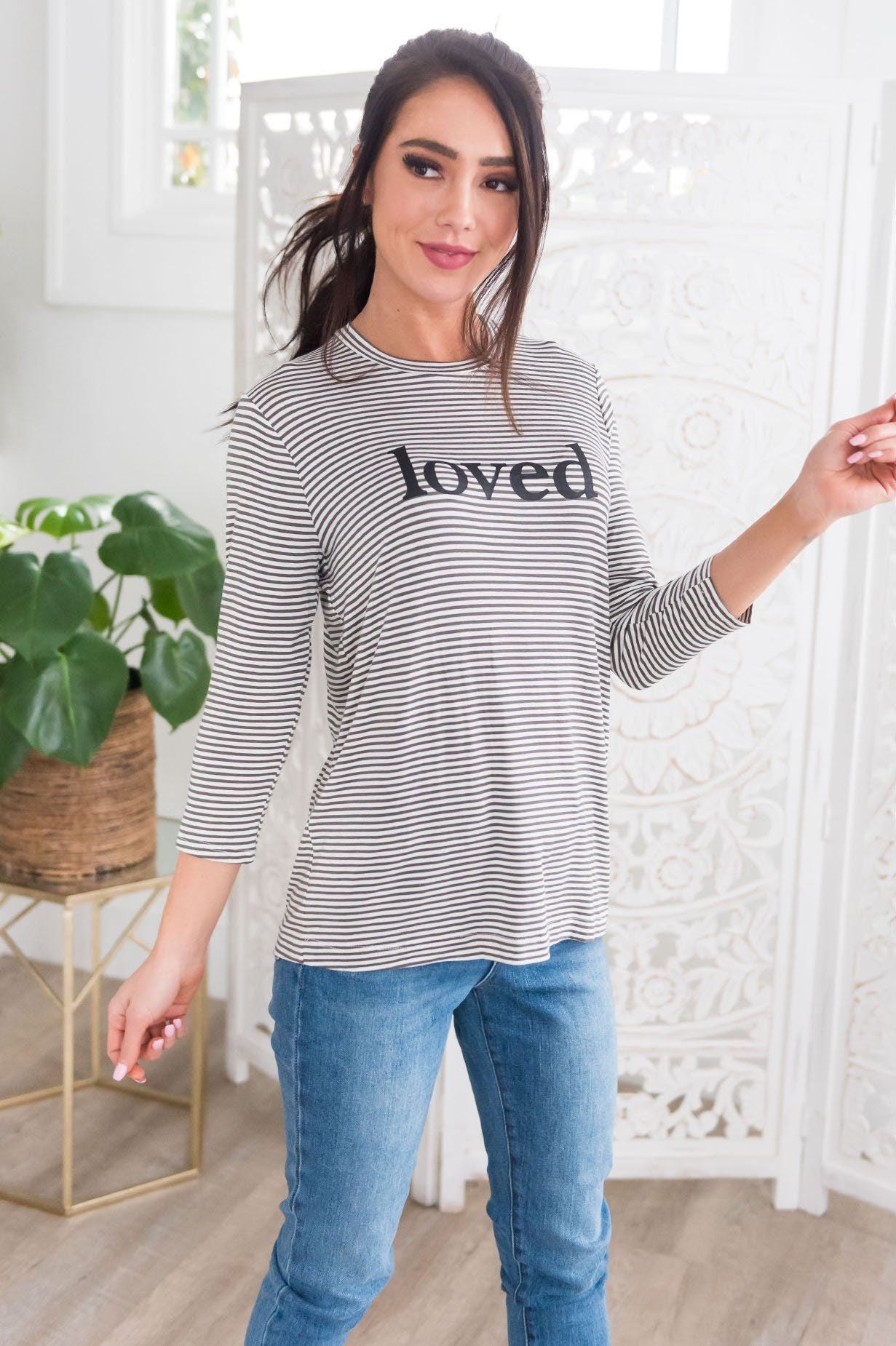 Loved Modest 3/4 Length Sleeve Tee