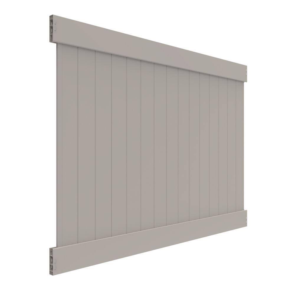 Barrette Outdoor Living Linden 6 ft. x 8 ft. Gray Vinyl Fence Panel Kit 73050721