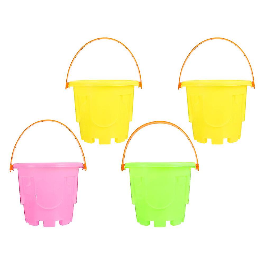 4pcs Kids Plastic Beach Bucket Toys Child Sand Bucket Mini Bucket Toys