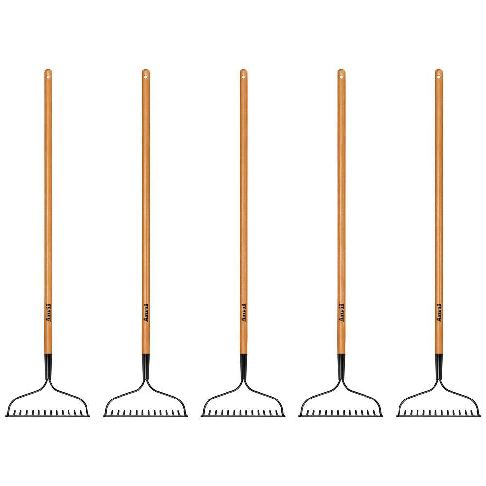 Anvil 5-Piece 14-Tines Bow Rake Garden Tool Set 78115-941