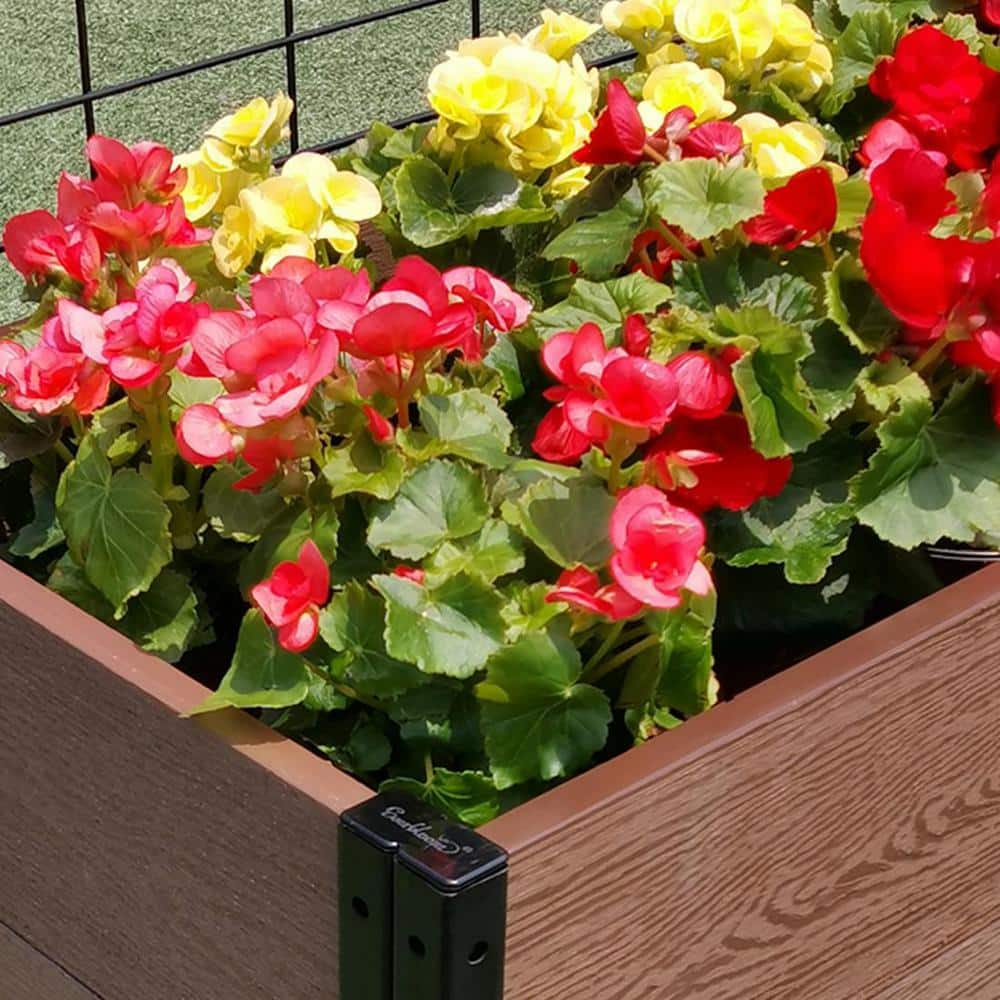 EverBloom Deckside Brown Composite Board and Steel Raised Planter with Trellis K2103