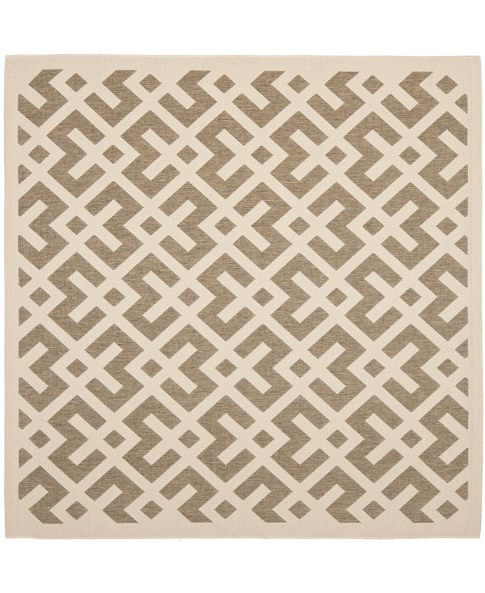 Safavieh Courtyard CY6915 Brown and Bone 4' x 4' Square Outdoor Area Rug