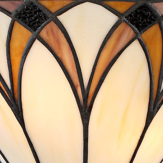 Fixture Amber Yellow Stained Art Glass Shade For Bedroom Bathroom Hallway