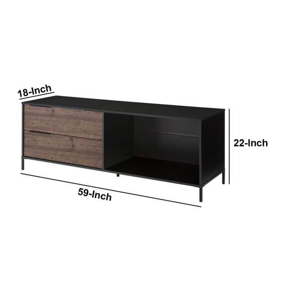 60 inch Wood and Metal Entertainment TV Stand with...