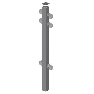 Barrette Outdoor Living Natural Reflections 2 in. x 2 in. x 6-78 ft. Pewter Standard-Duty Aluminum Fence Line Post 73008714