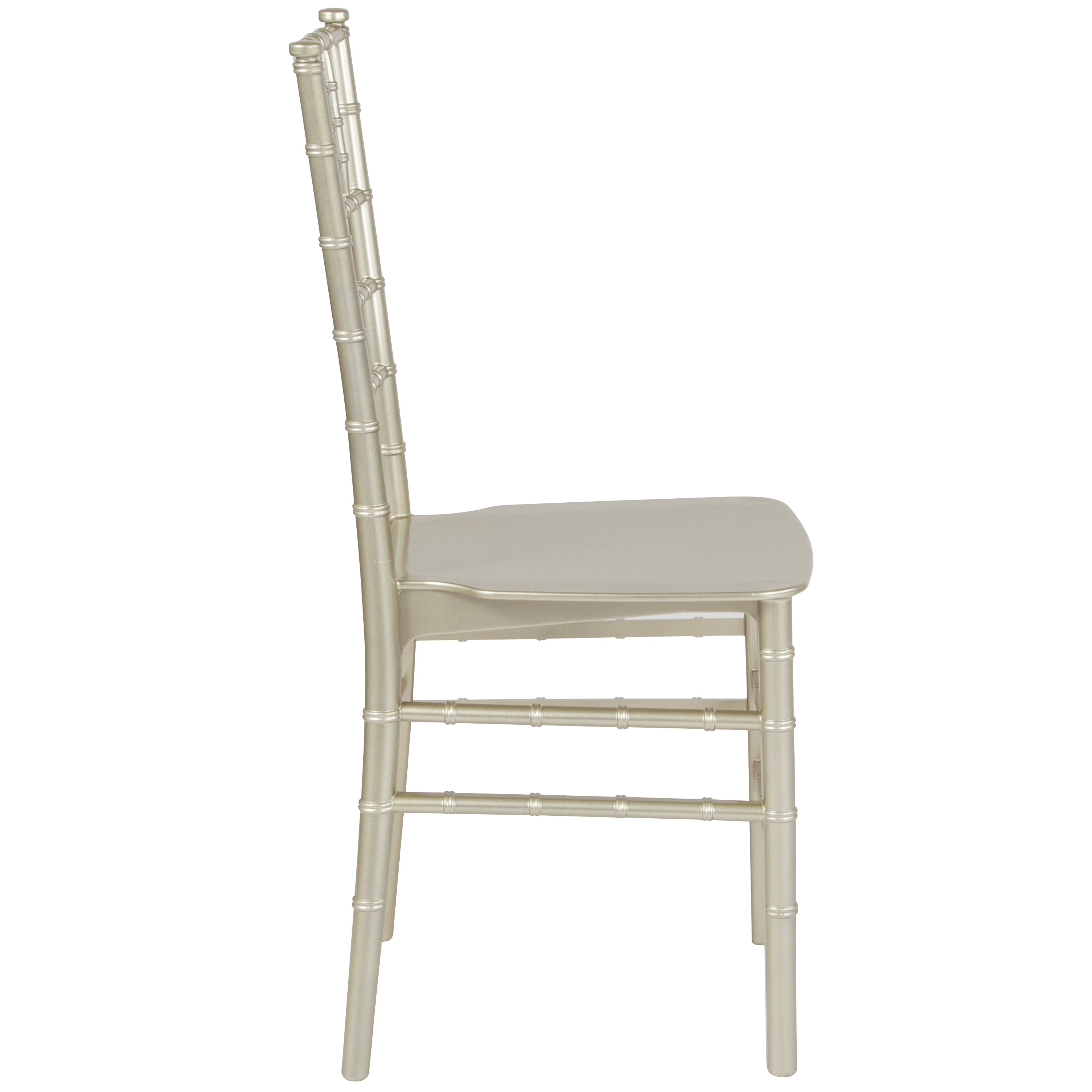 BizChair 2 Pack Champagne Stackable Resin Chiavari Chair