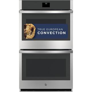 GE 30 in. Smart Double Electric Wall Oven with Convection (Upper Oven) Self-Cleaning in Stainless Steel JTD5000SNSS