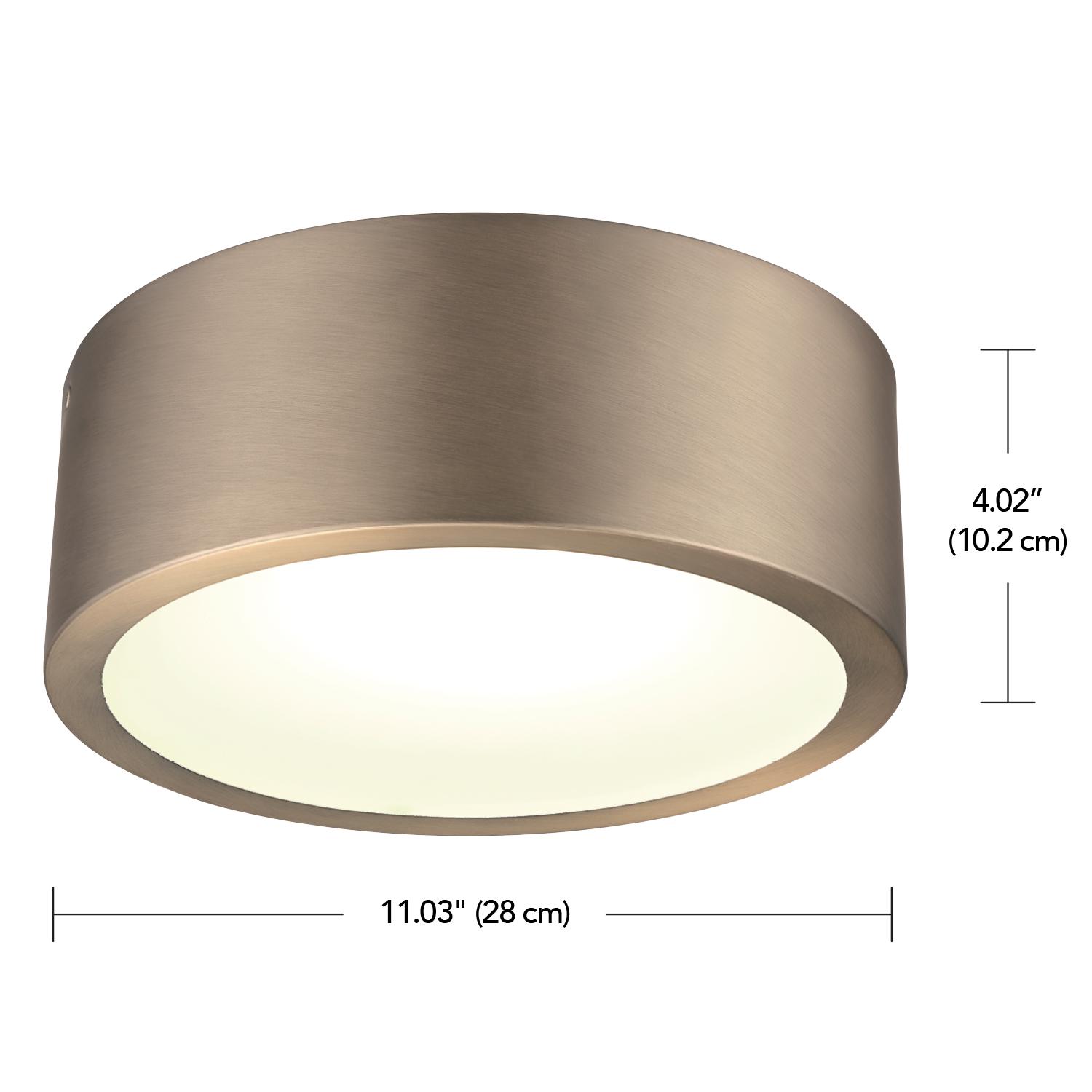 Globe Electric Edinburg Matte Brass LED Integrated Flush Mount Ceiling Light with Frosted Glass Shade， 60979