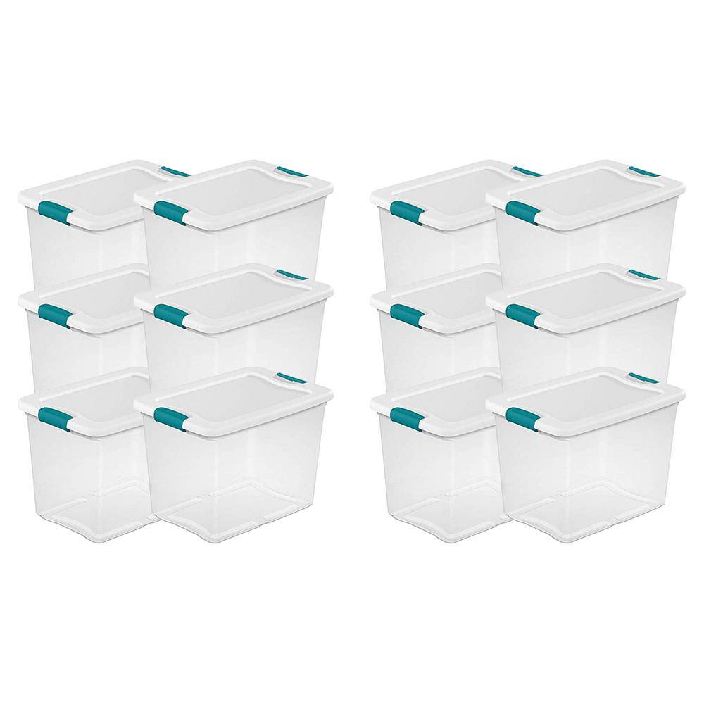 Sterilite 25 Qt. Capacity Clear Plastic Storage Tote Bins with Lids (12-Pack) 12 x 14958006