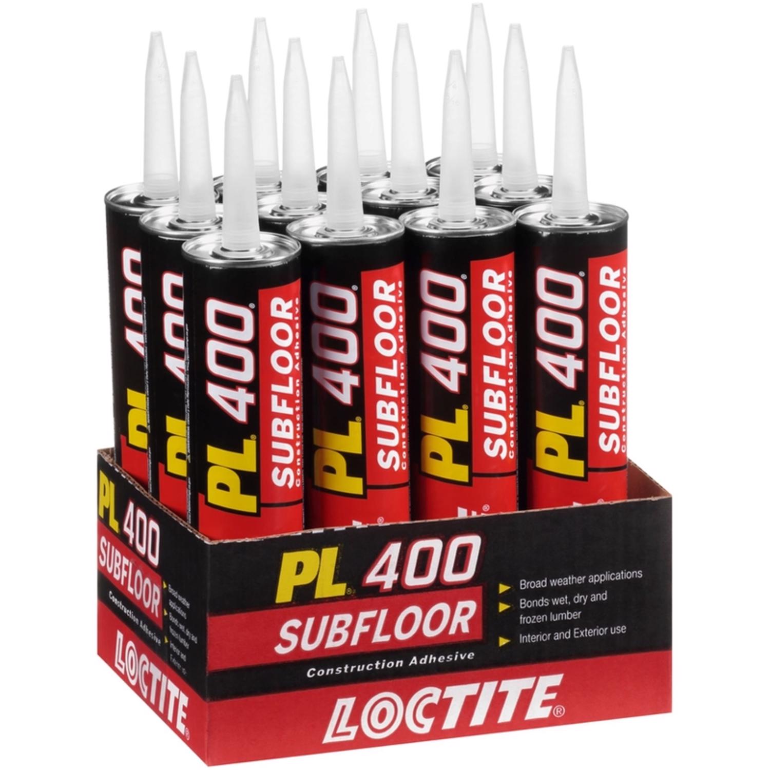 Loctite PL 400 Subfloor Adhesive Synthetic Latex Subfloor Construction Adhesive 10 oz