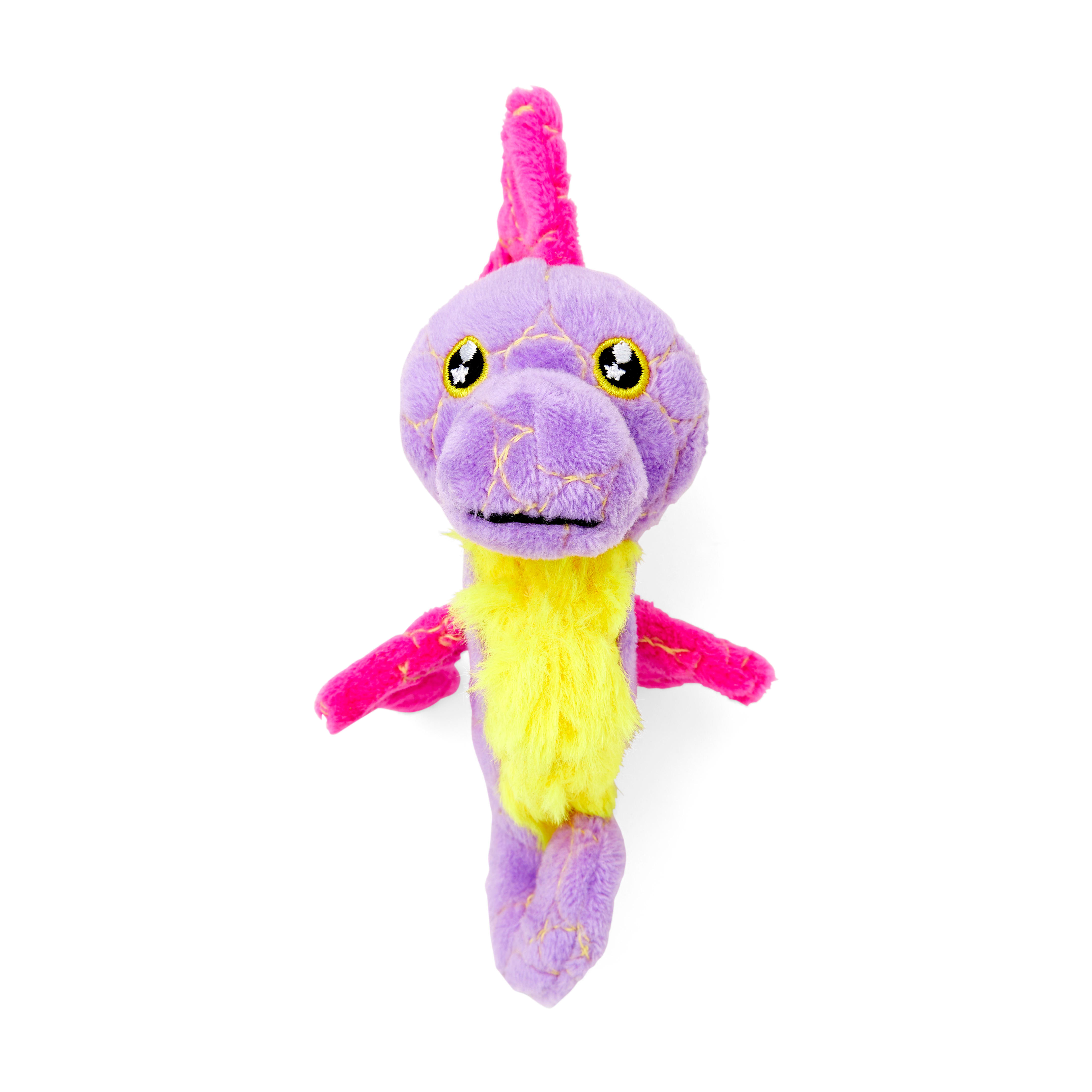 Leaps  Bounds Ruffest  Tuffest Multicolor Seahorse Tough Plush Dog Toy with Kevlar Stitching， Small