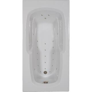 Comfortflo 72 in. Acrylic Reversible Drain Rectangular Alcove Air Bath Bathtub in White A7236-A White