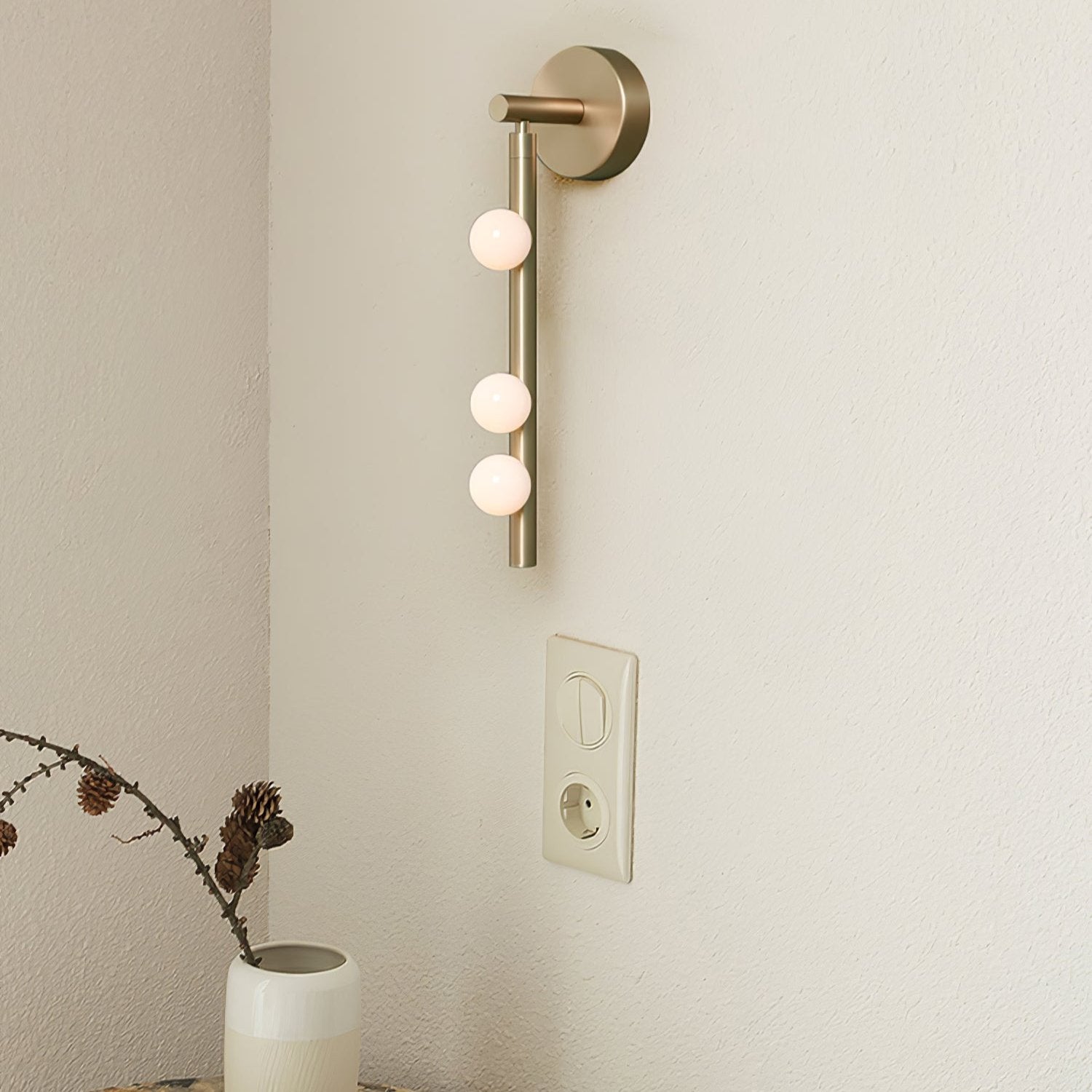 Brass Glass Tube Wall Lamp