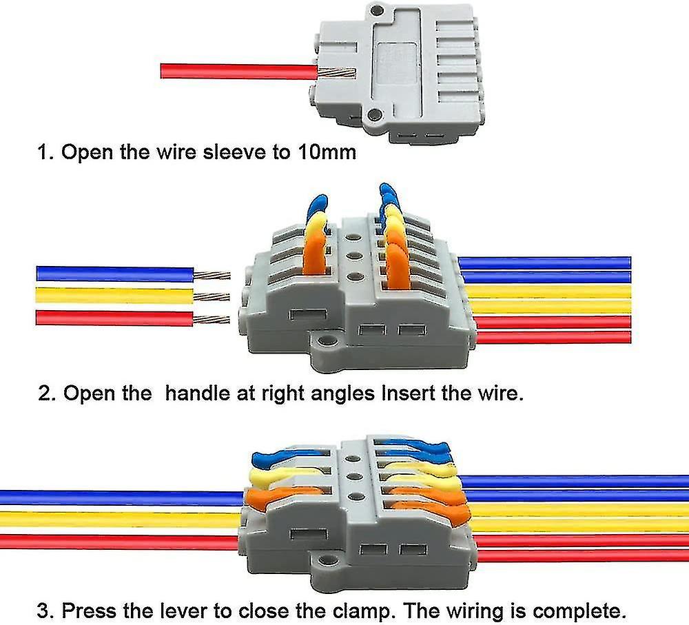 4pcs Kv439 Lever-nut Wire Connector Set， 3 In 9 Out Conductor Compact Wire Connectors， Compact Conne