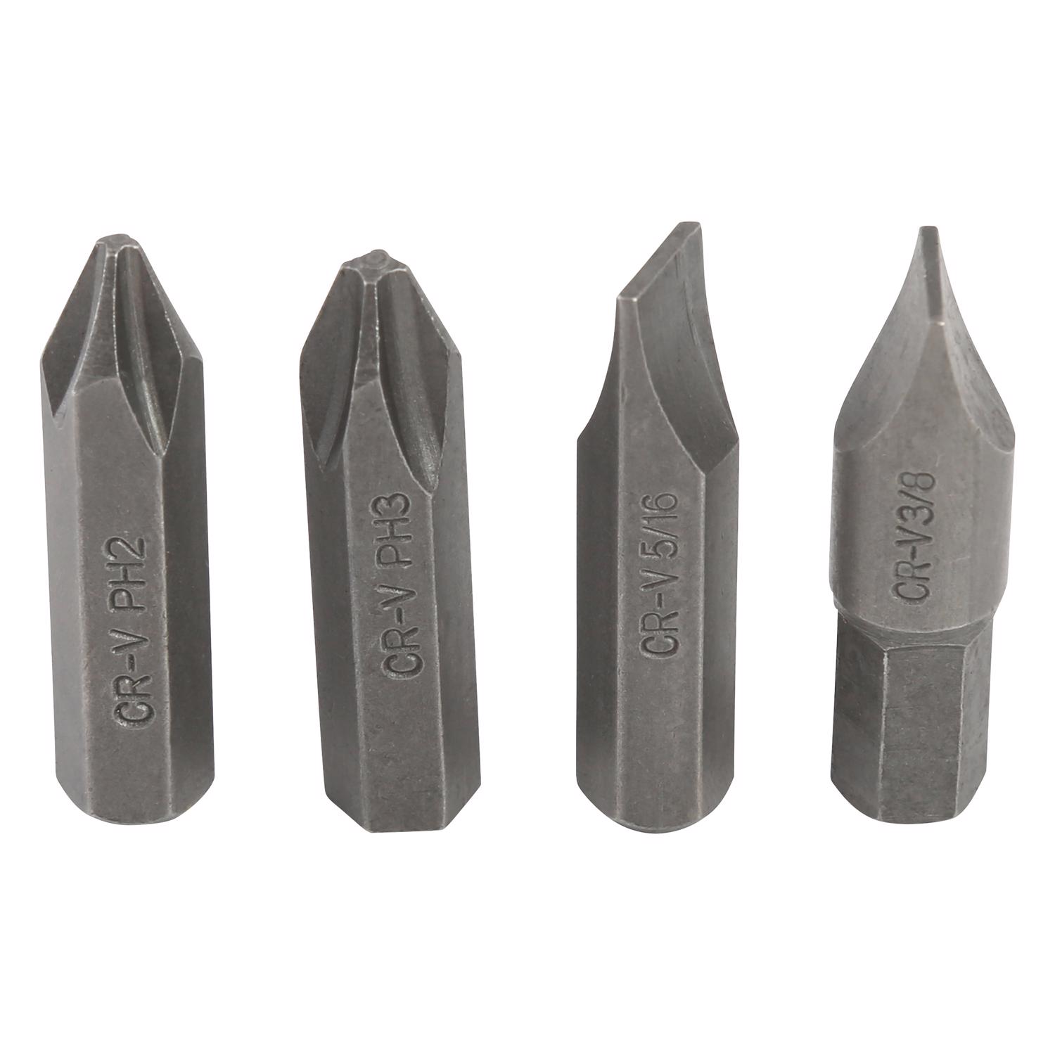 Great Neck Phillips/Slotted/Square 1 in. L Impact Bit Chrome Vanadium Steel 4 pc