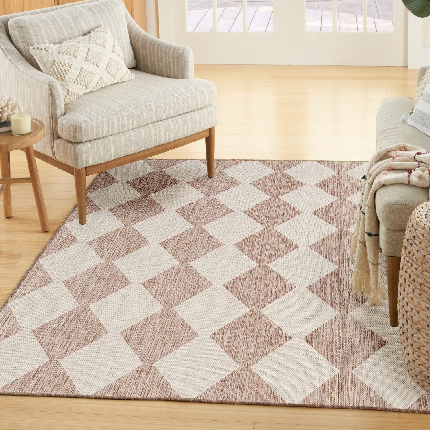 Positano Indoor/Outdoor Beige Geometric Rug