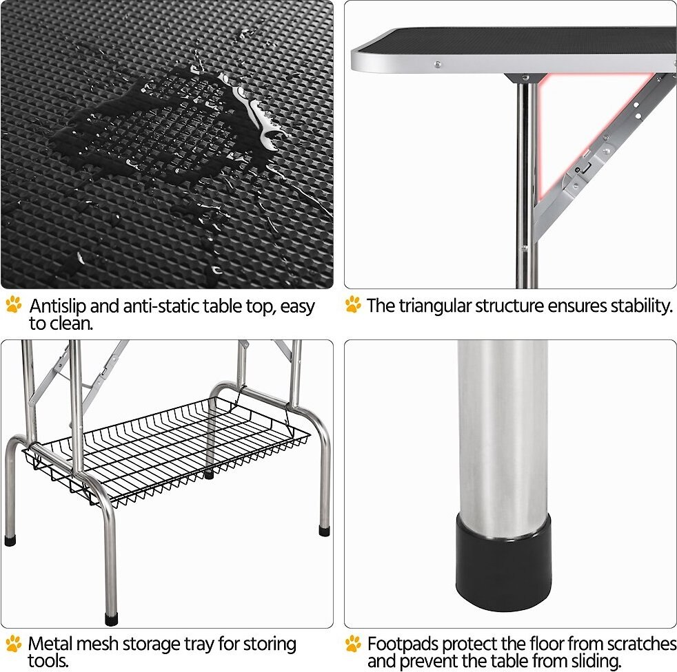 Yaheetech Foldable Retractable Bath Dog and Cat Grooming Table