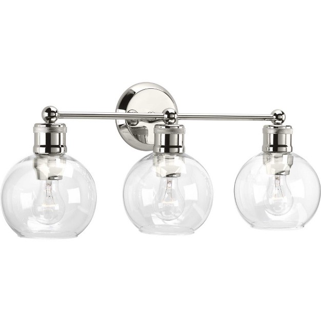 Progress Lighting Hansford 3 light Bath Vanity Fixture Antique Bronze Clear Spherical Shade