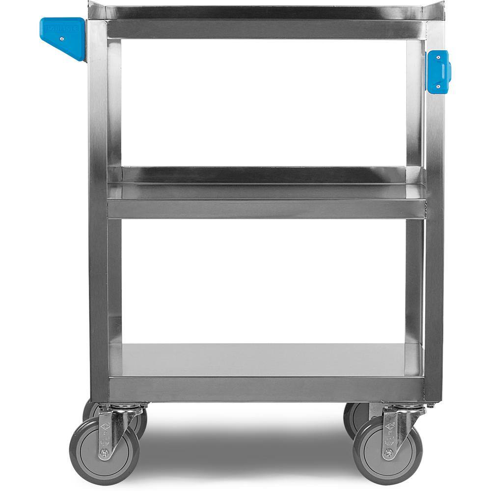 Carlisle 32.5 in. H x 15.5 in. W x 24 in. D Stainless Steel 3-Shelf Utility Cart UC3031524