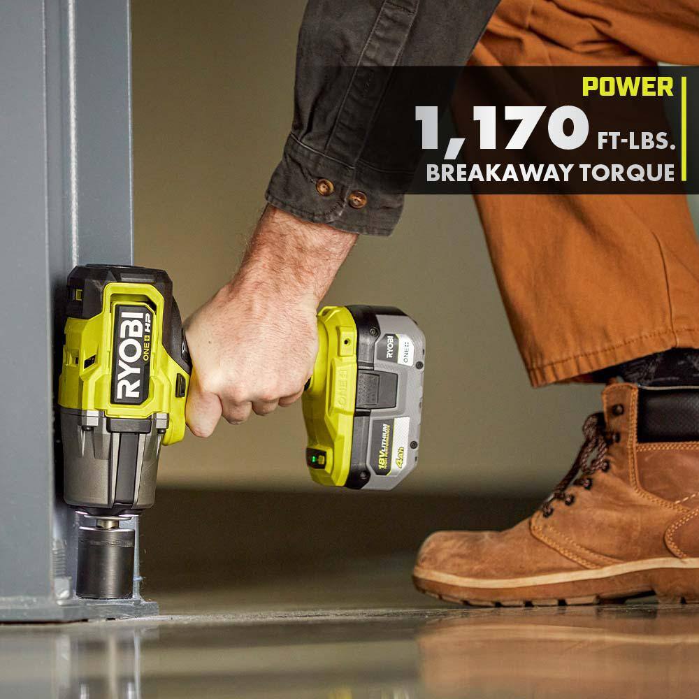 RYOBI ONE+ HP 18V Brushless Cordless 4-Mode 12 in. High Torque Impact Wrench (Tool Only) PBLIW01B