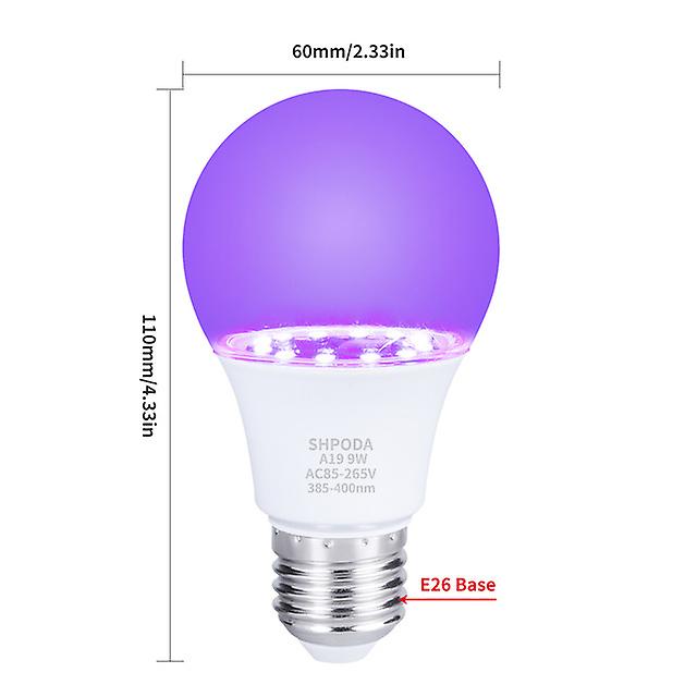 E26 9.5w Uv Purple Black Light Bulb Glow In The Dark Party Halloween Decoration Fluorescent Light Bulb 395nm Party Purple Light