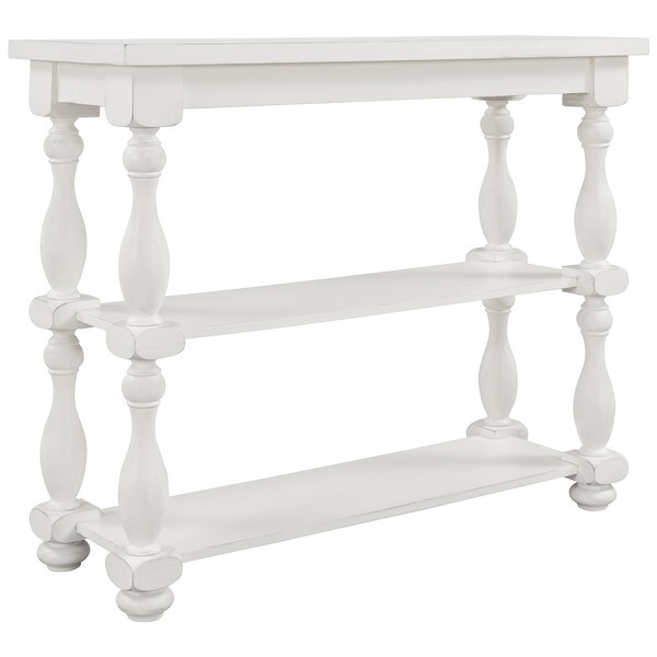 Cream Carey 2-Shelf Console and Entry Table