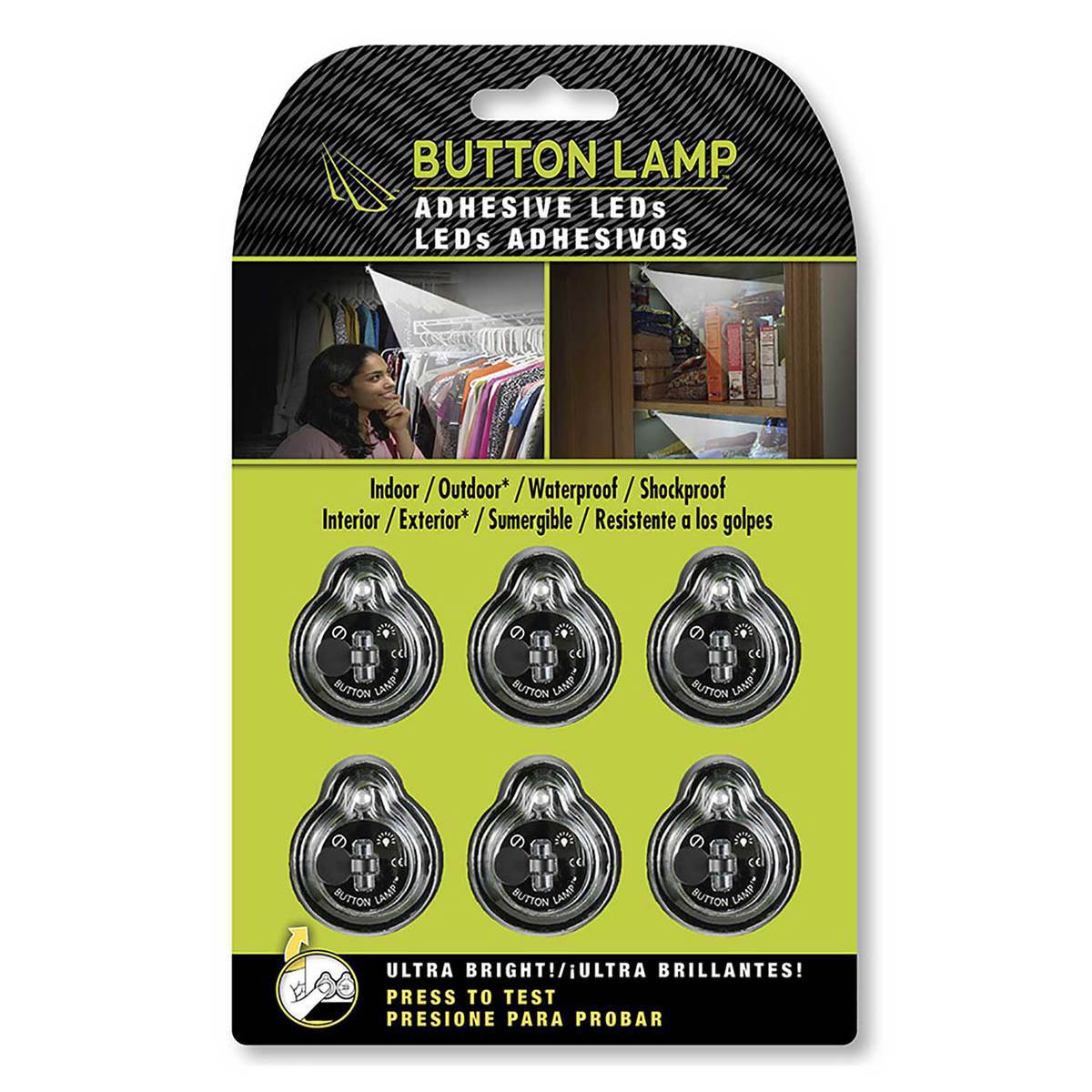 Panther Vision BUTTON LAMP Adhesive Stick On LED Lights  6PACK