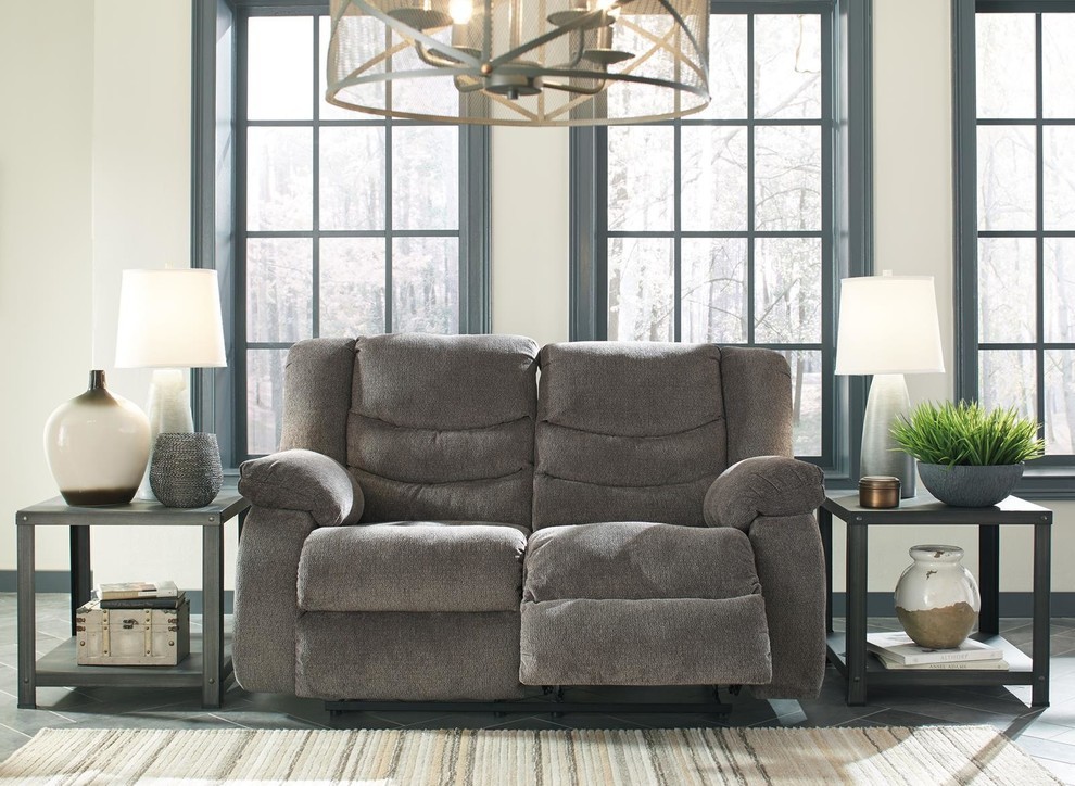 Tulen Reclining Loveseat  Gray 9860686   Transitional   Loveseats   by Homesquare  Houzz