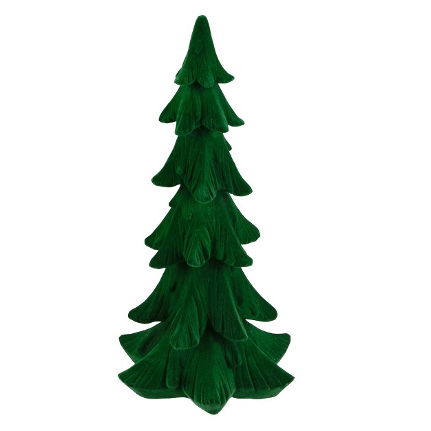 Flocked Green 3 d Pine Tree Christmas Decoration