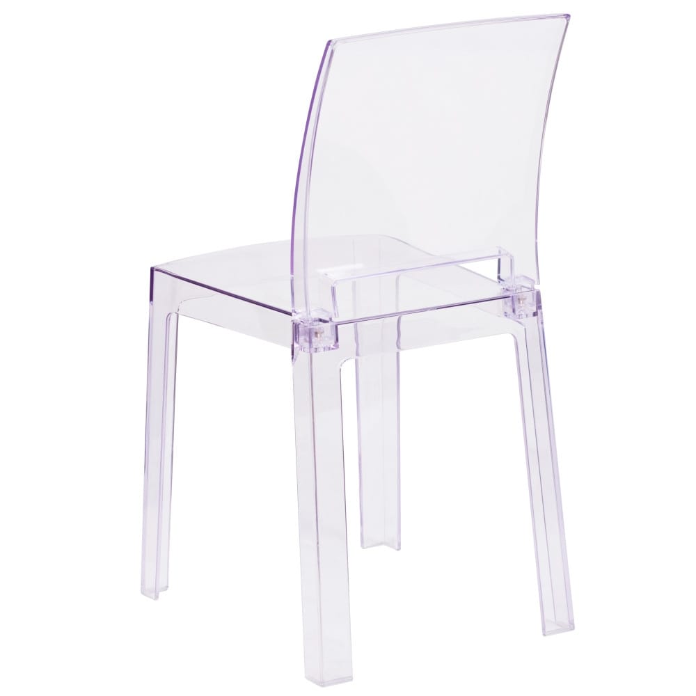 4 Pack Chair with Square Back in Transparent Crystal   Wedding Chairs