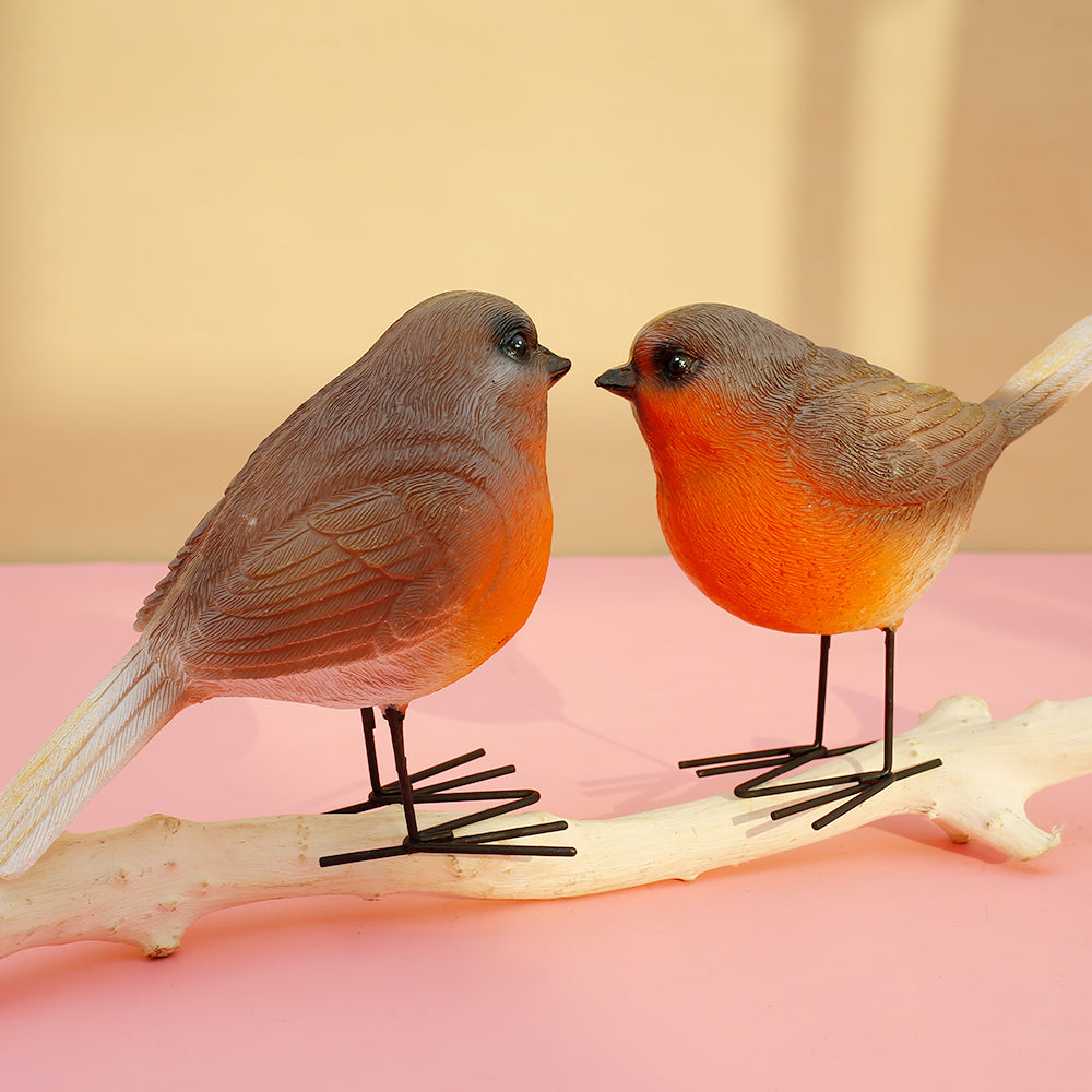 Willstar Polyresin Garden Robin Birds Ornaments Backyard Decor Statues for Yard and Patio Lawn Cute Birds Indoor Outdoor Home Decoration Figurines Animal Statue (2PCS)