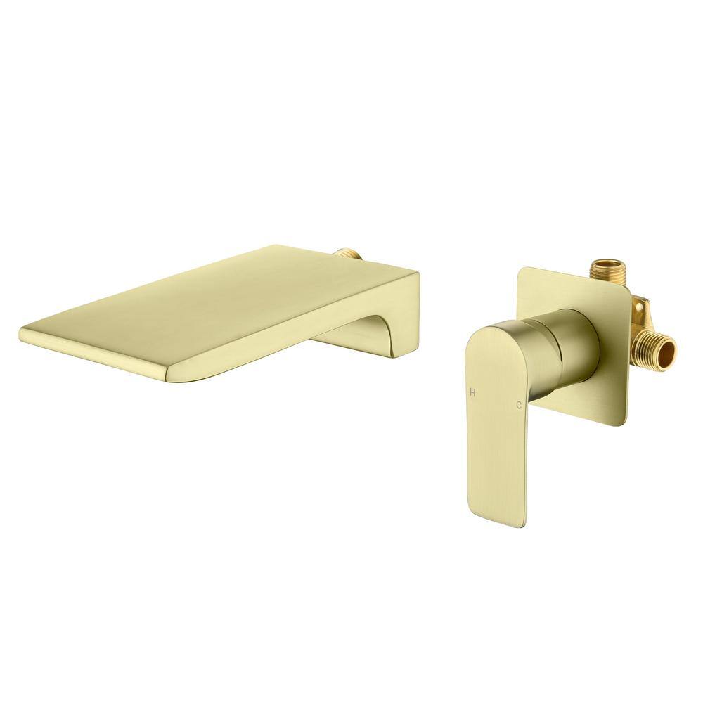 Nestfair Single-Handle Wall Mounted Bathroom Faucet in Brushed Gold SMD2410G