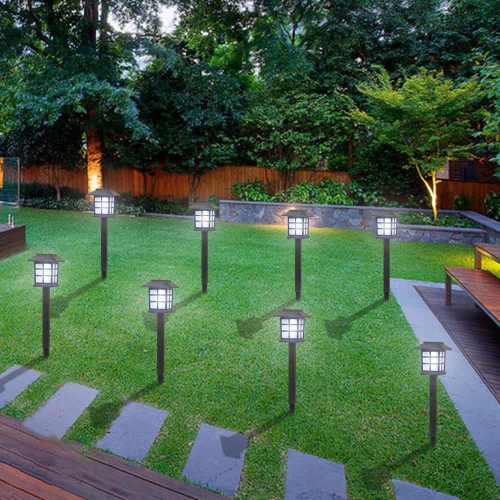 Zimtown 8PCS LED Design Path Light Solar Powered in Black