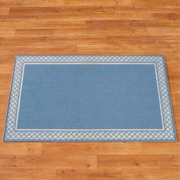 Collections Etc Lattice Border Skid resistant Accent Rug