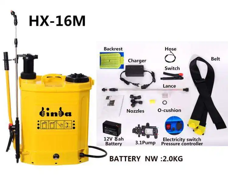 Newest Electric Backpack Battery Knapsack Sprayer Yellow 16L Knapsack Sprayer For Agriculture