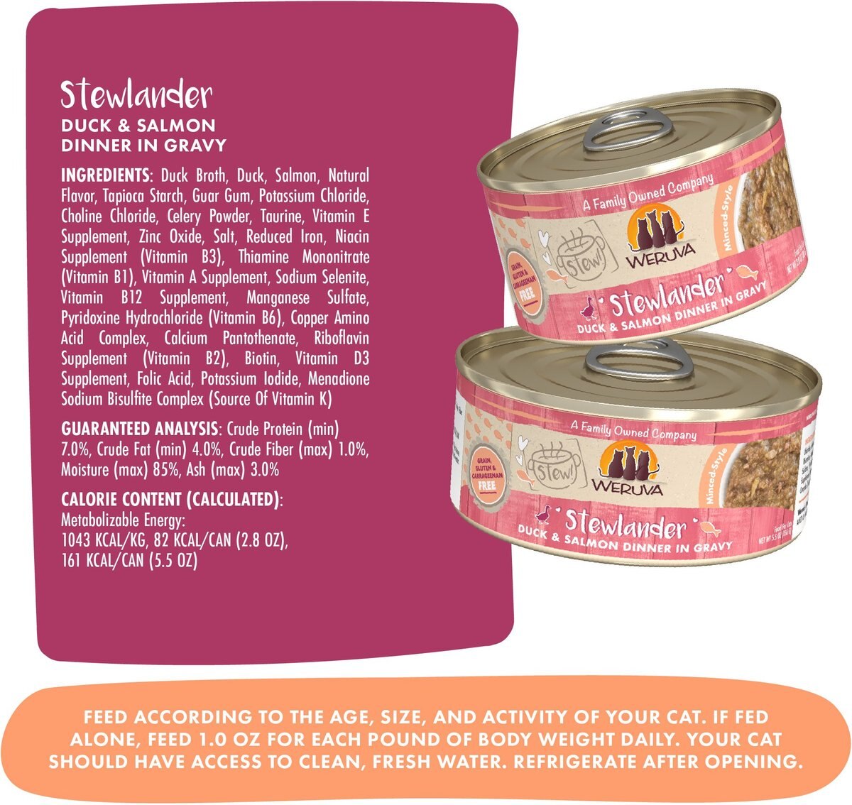 Weruva Classic Cat Stewlander Duck and Salmon in Gravy Stew Canned Cat Food