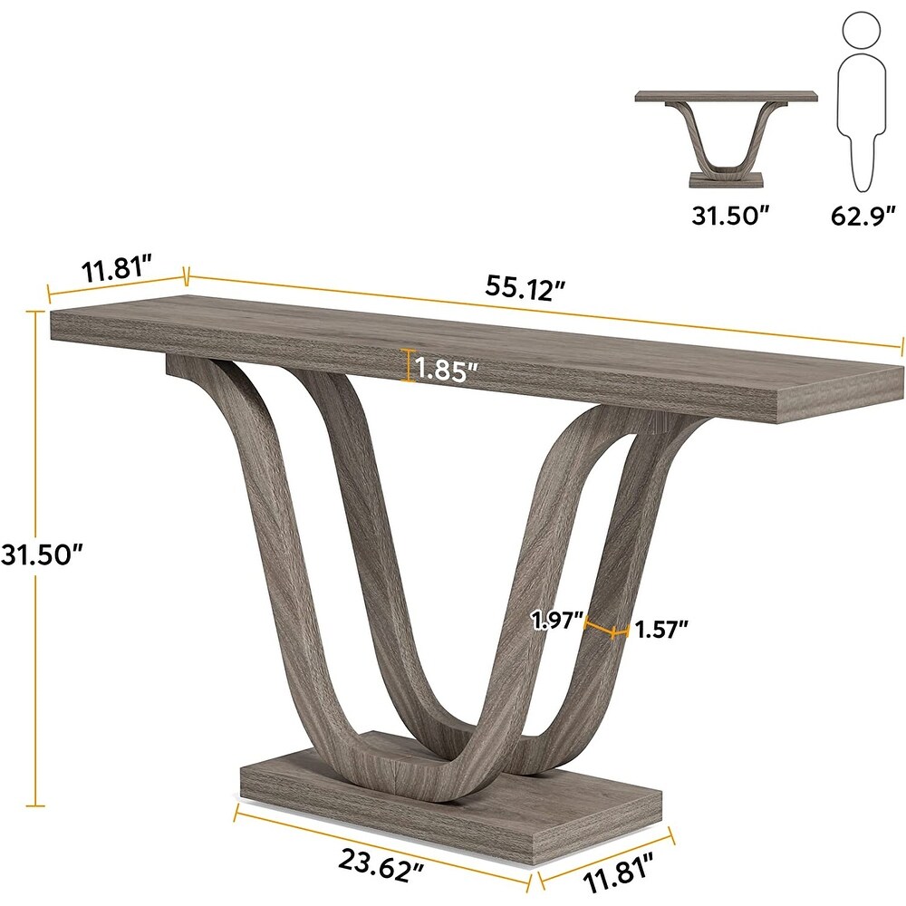 55 Inch Farmhouse Console Table  Narrow Hallway Tables for Entryway