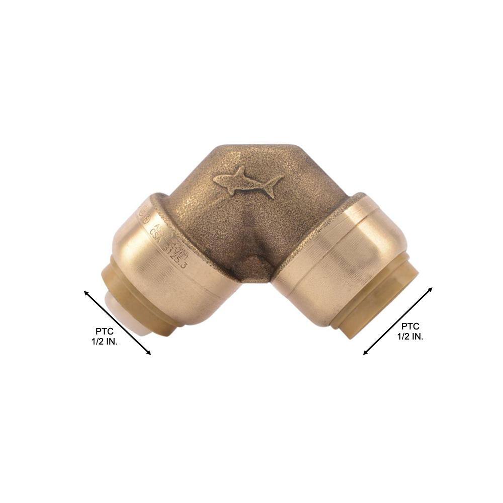 SharkBite 12 in. Push-to-Connect Brass 90-Degree Elbow Fitting U248LFA