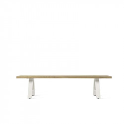 Banc de jardin VINCENT SHEPPARD Matteo - Banc extérieur teck acier blanc