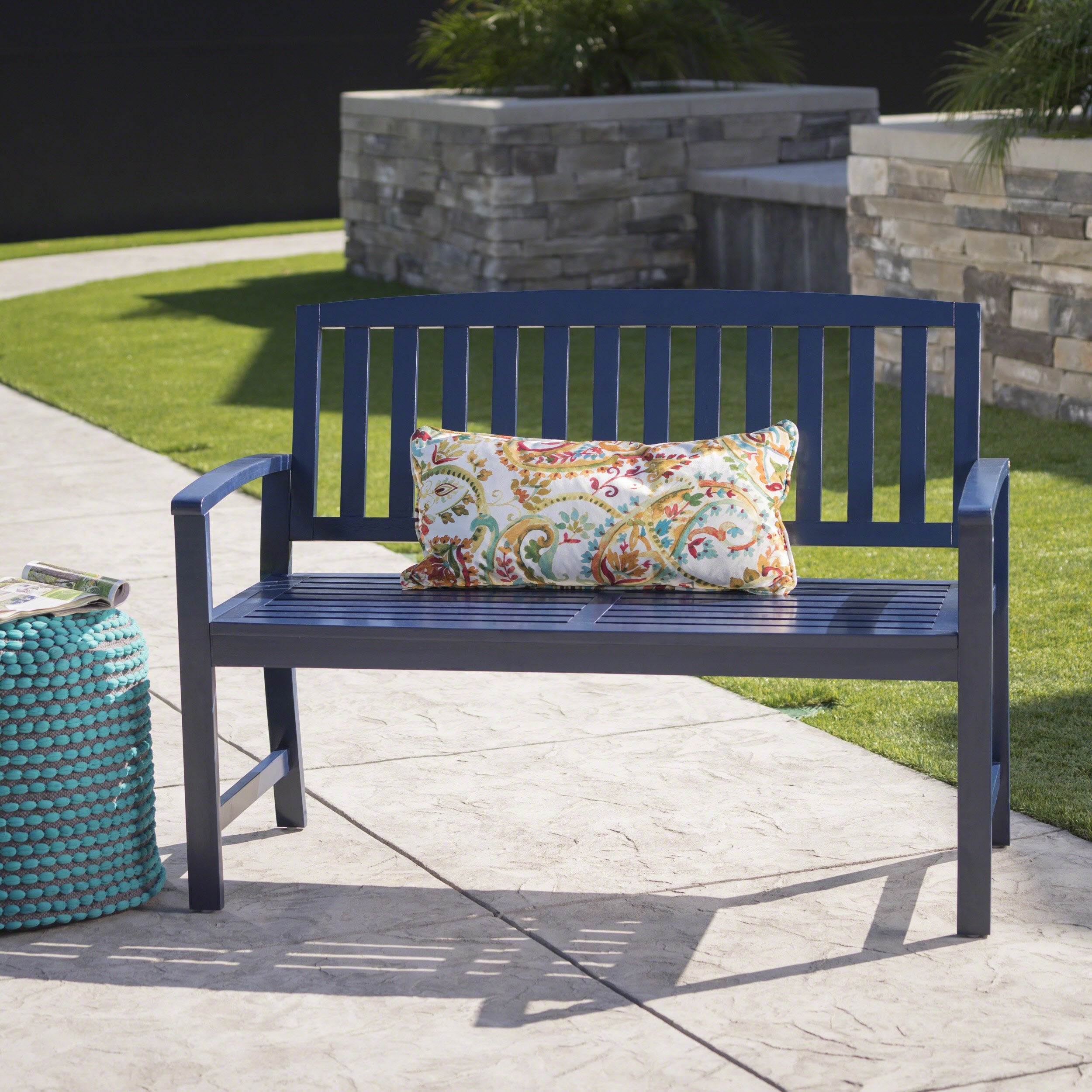 Lola Outdoor Acacia Wood Bench